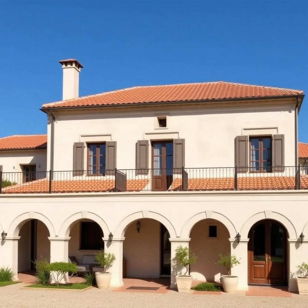 Villa méditerranéenne avec toiture en tuiles rénovée