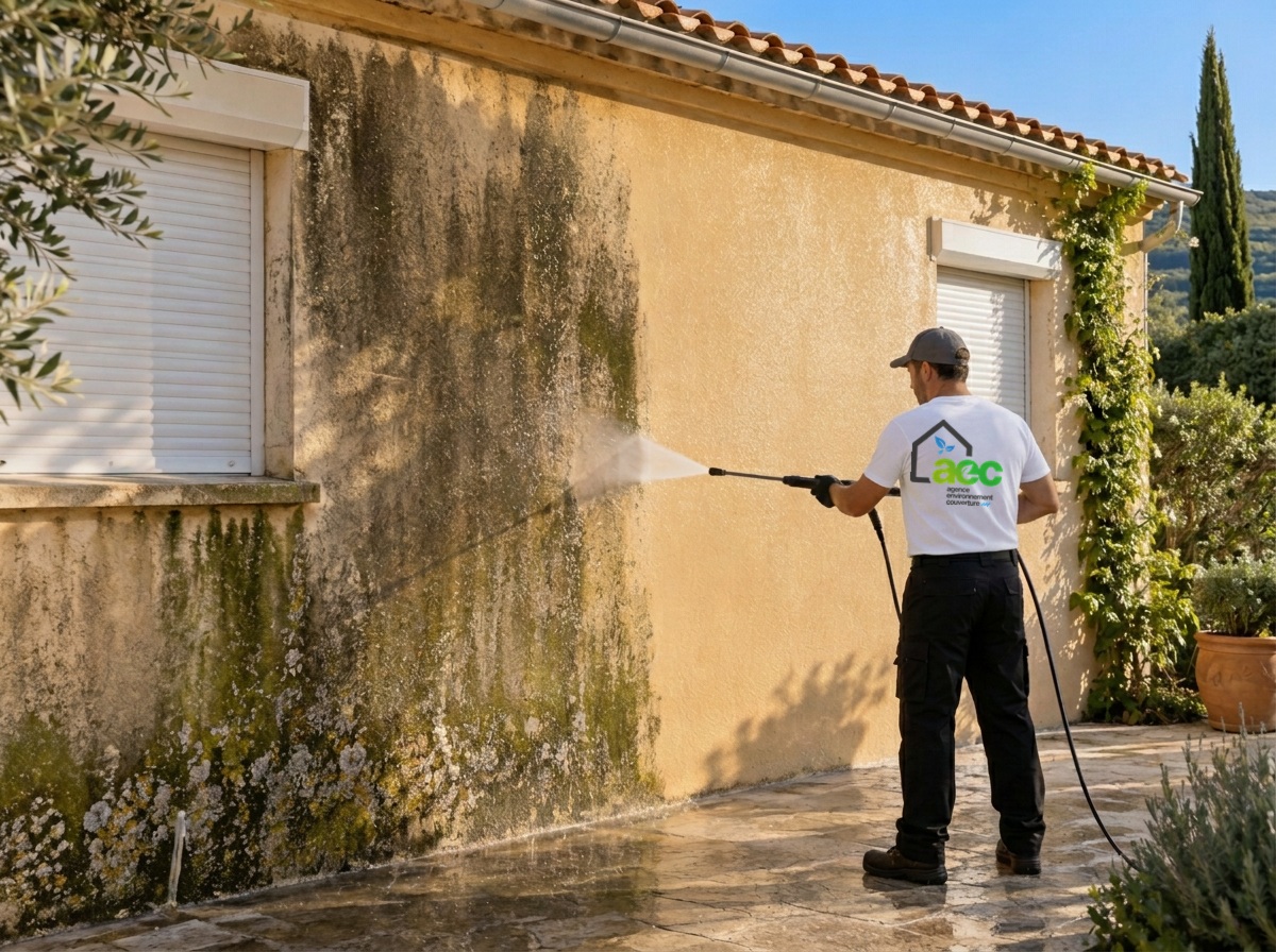 Nettoyage de façade haute pression dans le sud de la France